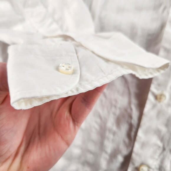 Lorenzini White Button Up Shirt Long Sleeve Hand Made Italy Cotton Bespoke 15.5 - Picture 5 of 16